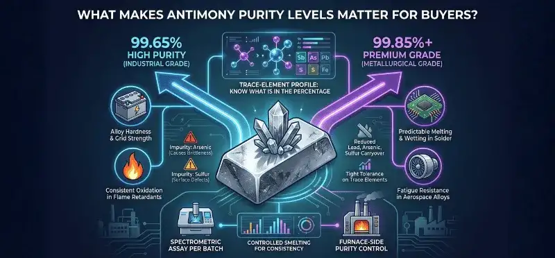 What Makes Antimony Purity Levels Matter for Buyers?