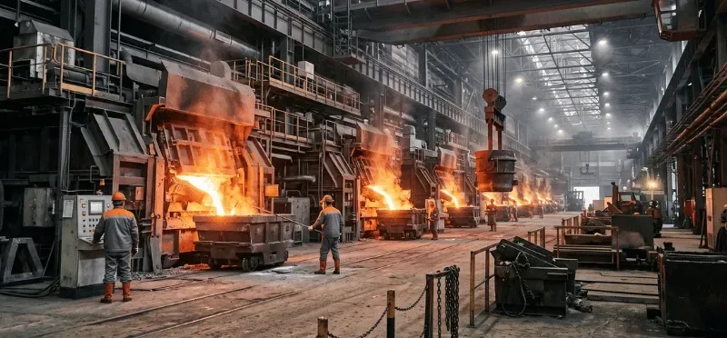 Large-scale flat and reverberatory furnaces for antimony smelting
